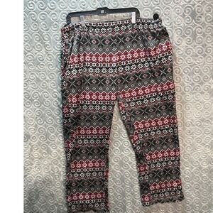 Womens‎ Fair Isle Snowflake Fleece Pajama Pants Size XXXL